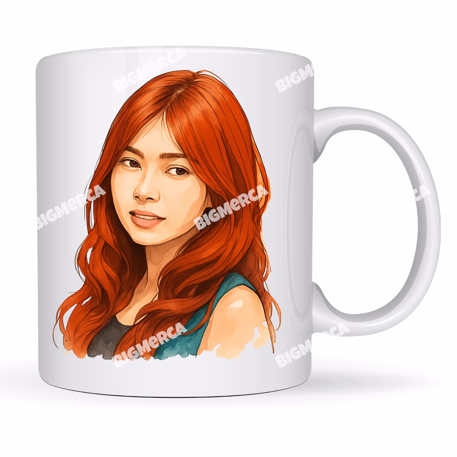 Taza con foto personalizada artística, diferentes estilos: Faceless, Acuarela, Cartoon, Pop Art, Pintura al Óleo, etc.