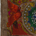 60×40 Piedra del sol y pajaros rojos_2