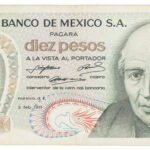 Billete Antiguo de 10 Pesos Mexicanos (1971) – Miguel Hidalgo – Serie 1AT (Estado Casi Sin Circular)
