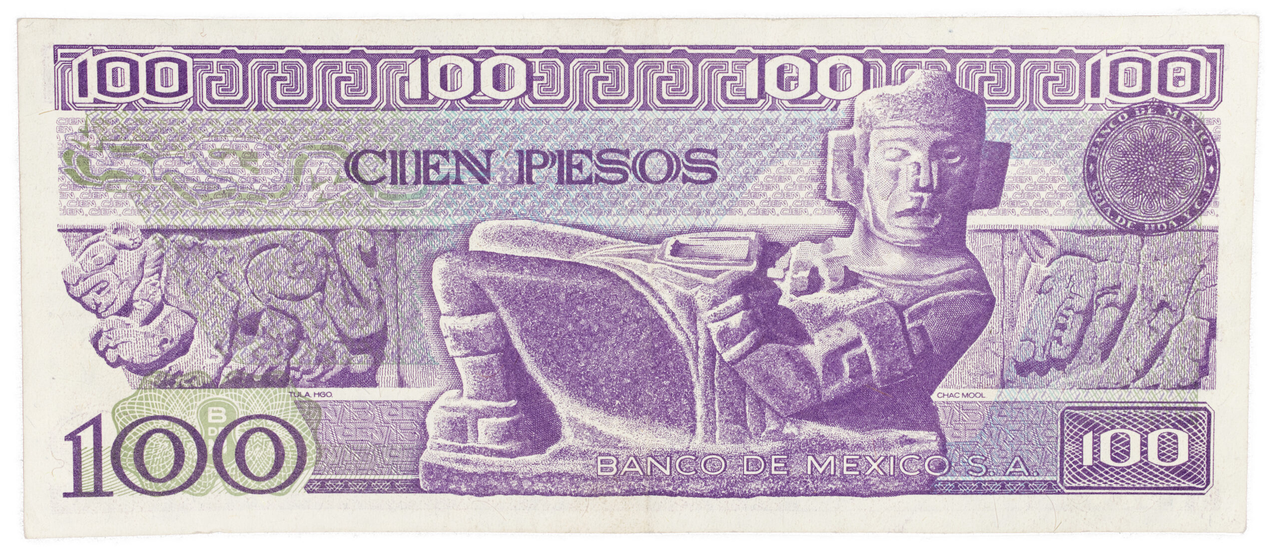 Billete Antiguo de 100 Pesos Mexicanos (1982) – Venustiano Carranza – Serie VH (Estado Excelente)