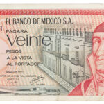 Billete Antiguo de 20 Pesos Mexicanos (1977) – José María Morelos – Serie DG (Estado Excelente)